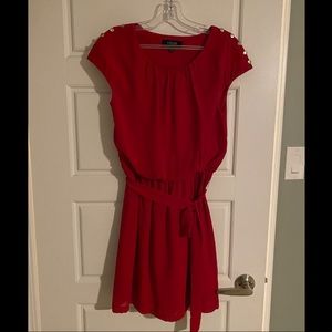 GUESS red mid thigh length dress with belt